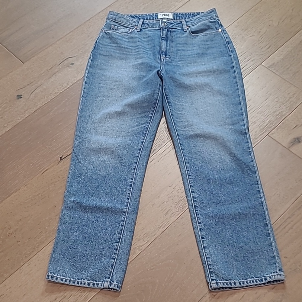 EUC Paige Jeans Women's sz 28 Straight Leg Hi Rise Premium Denim Jeans Pants - Picture 2 of 13